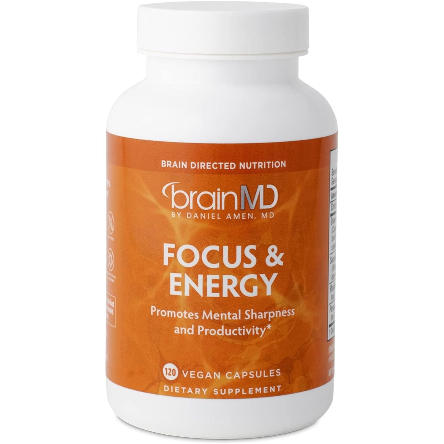 Dr Amen Brainmd Focus & Energy - Mental Endurance Booster, Promotes Concentration & Attention - 30 Servings