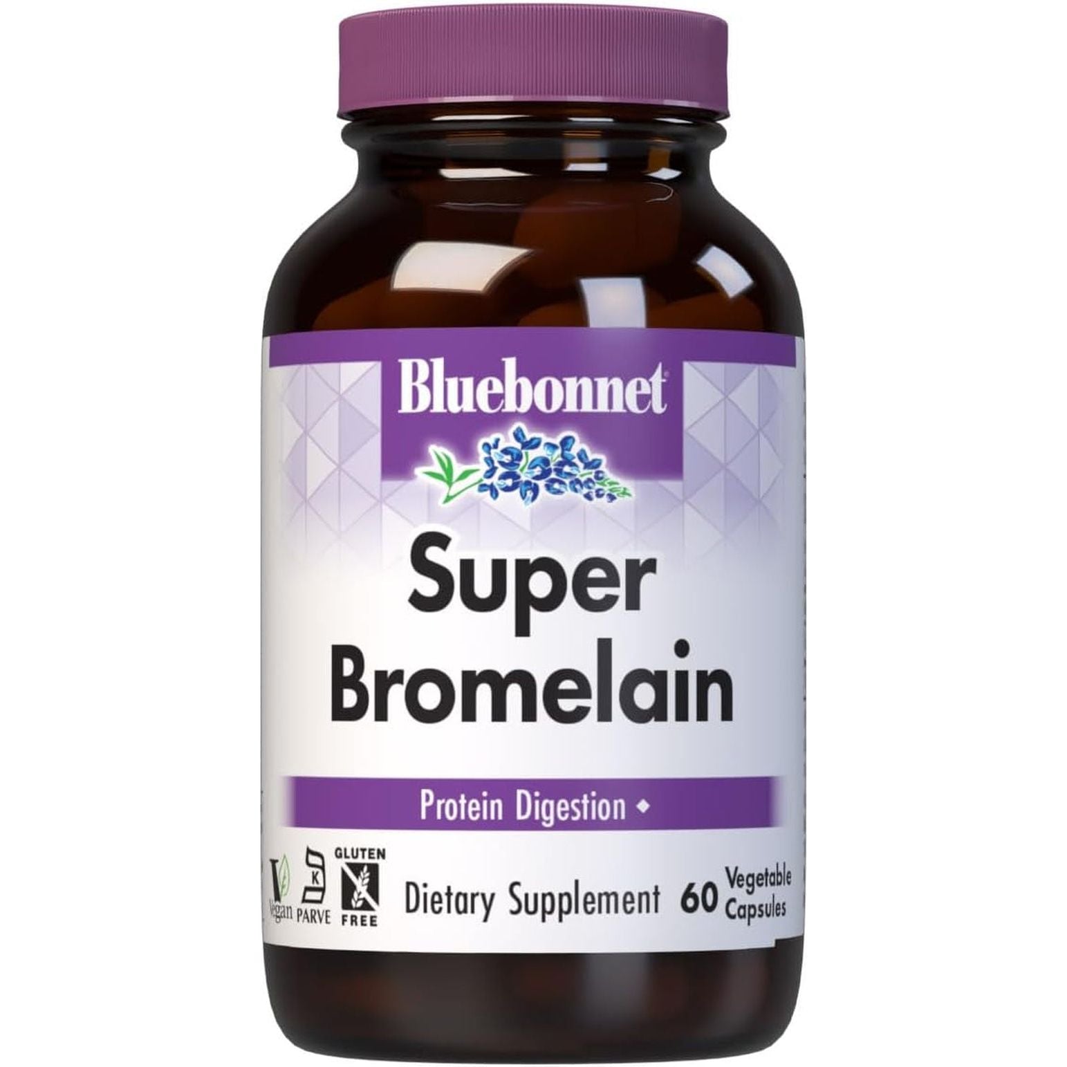 Bluebonnet Super Bromelain Vegetarian Capsules, 500 Mg, 60 Count