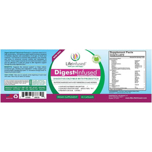 Life Infused - Premium Digestive Enzyme Supplement - Ease Gas & Bloating. 90 Servings.