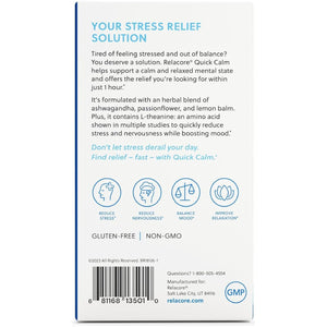 Quick Calm Mood Support Supplement with Ashwagandha, L-Theanine, and Passionflower for Rapid Stress Relief and Relaxation – 60 Capsules