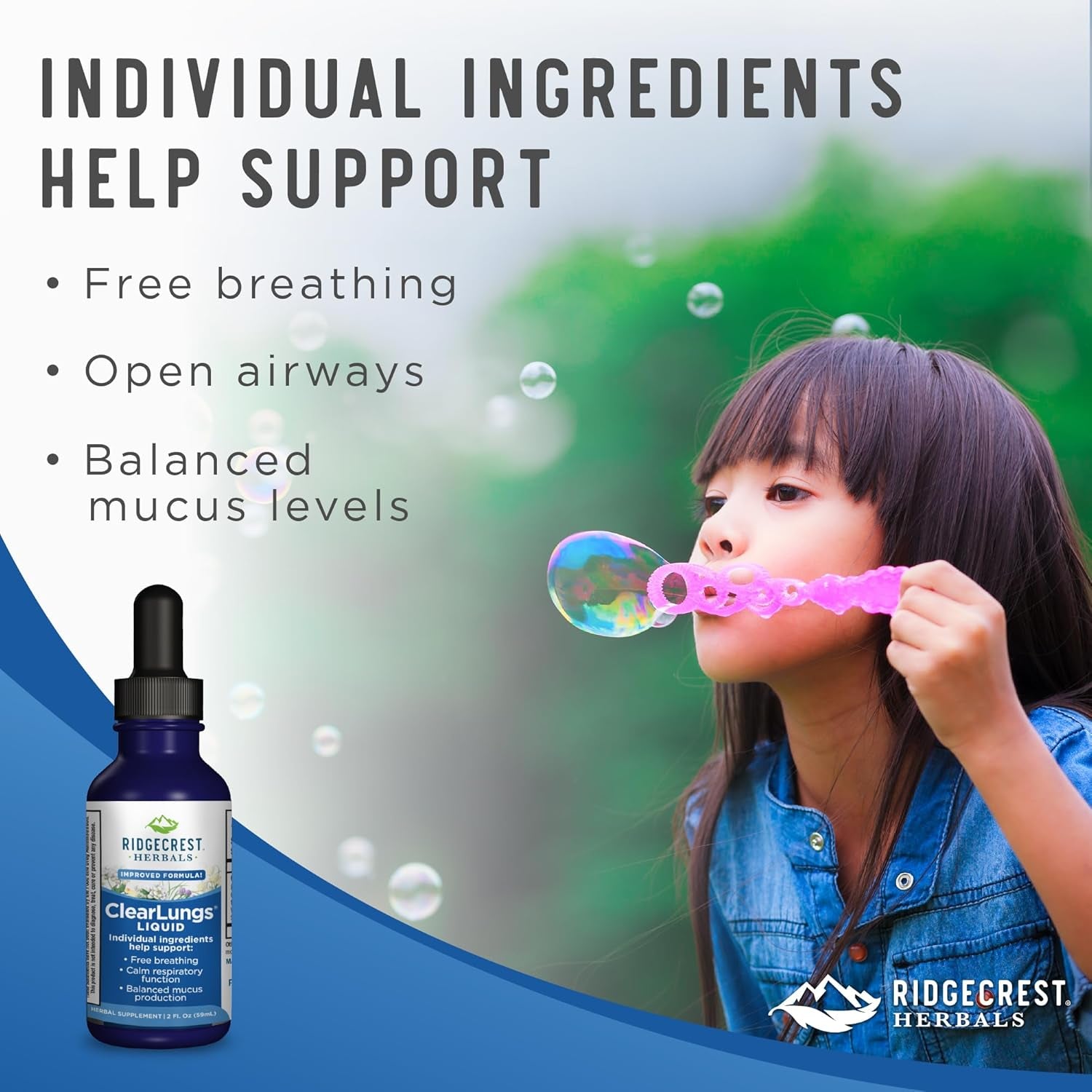 Ridgecrest Herbals Clearlungs Liquid Herbal Wellness Supplement (2 Fl Oz, 29 Servings)