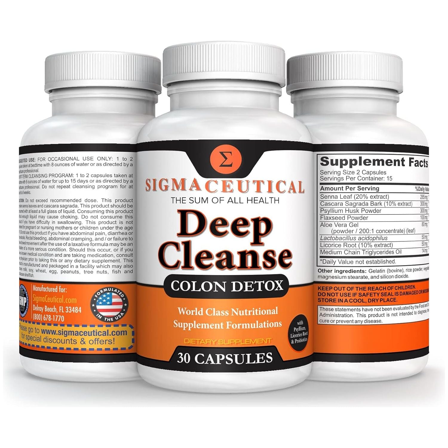 1 Day Colon Cleanse - Detox Cleanse - Bowel Cleanse & Laxative (30 Capsules)