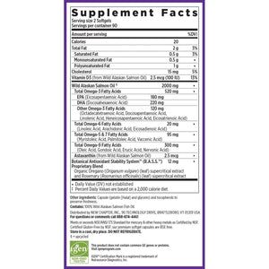 New Chapter Wholemega Fish Oil Supplement - 180 Ct, 1000Mg Softgels