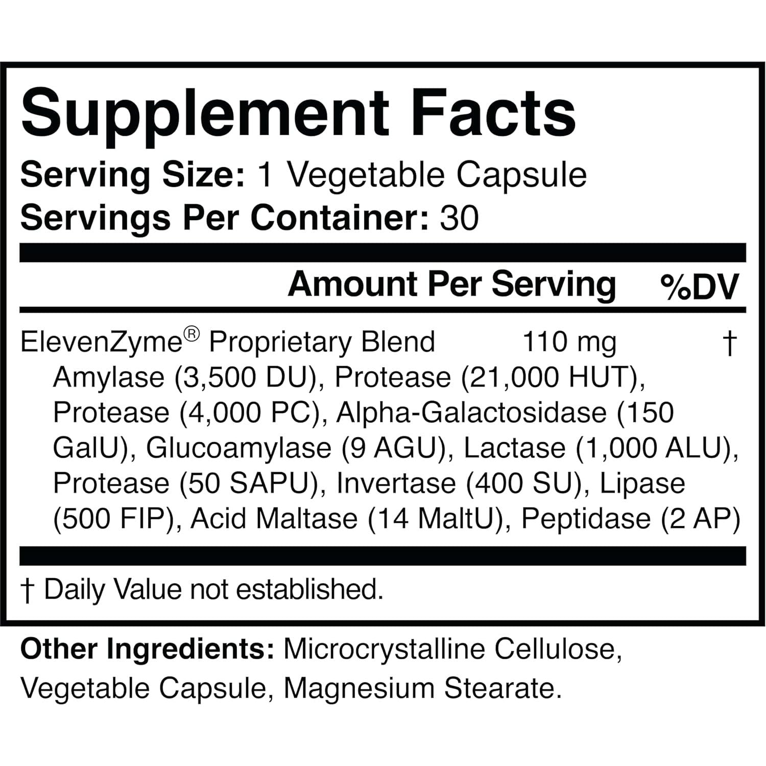 Natural Digestive Enzyme Supplement - Non-Gmo, Vegan