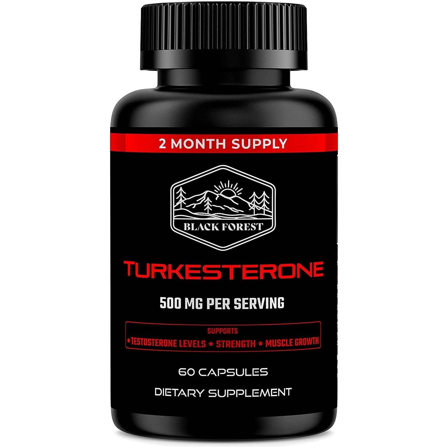 Black Forest Turkesterone Supplement 500Mg Capsule for Strength & Muscle Growth 2 Months Supply