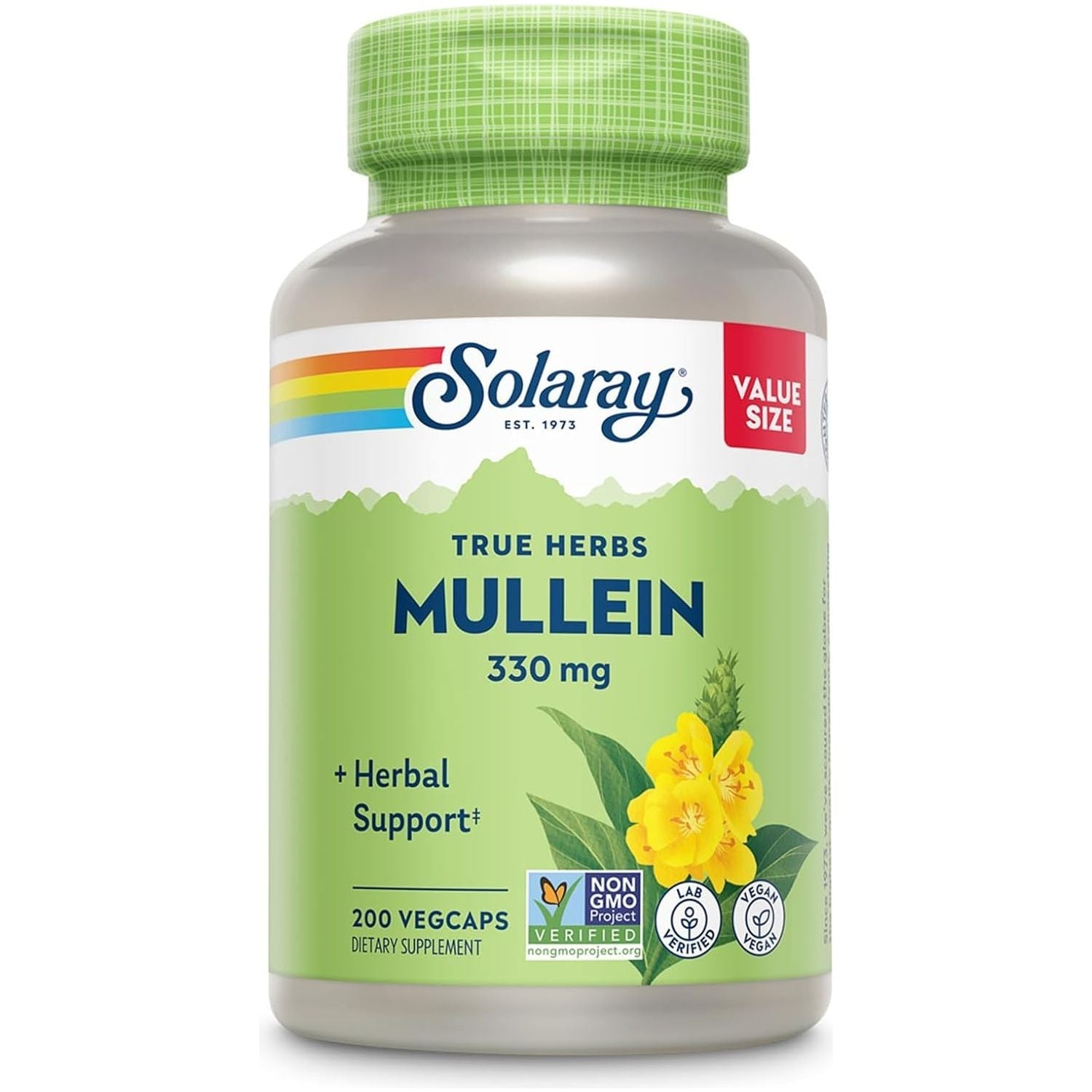 Solaray Mullein Leaf 330 Mg - Soothing Herbal Support - 200 Servings
