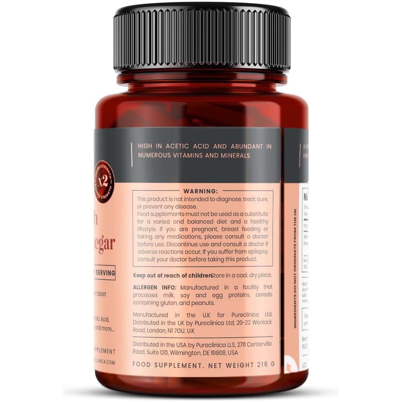 Double Strength Apple Cider Vinegar 1000Mg X 180 Tablets (6 Months Supply)