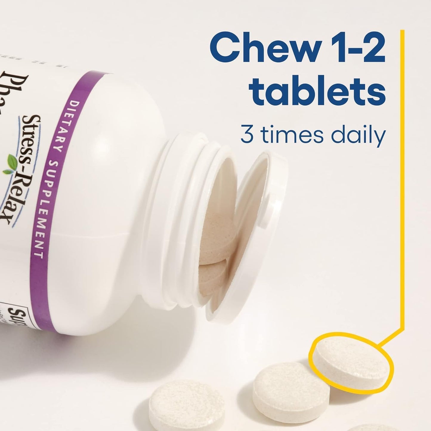 Stress-Relax Chewable Pharma GABA 100 Mg by Natural Factors, Non-Drowsy Stress Support for Relaxation and Mental Focus 120 Tablets