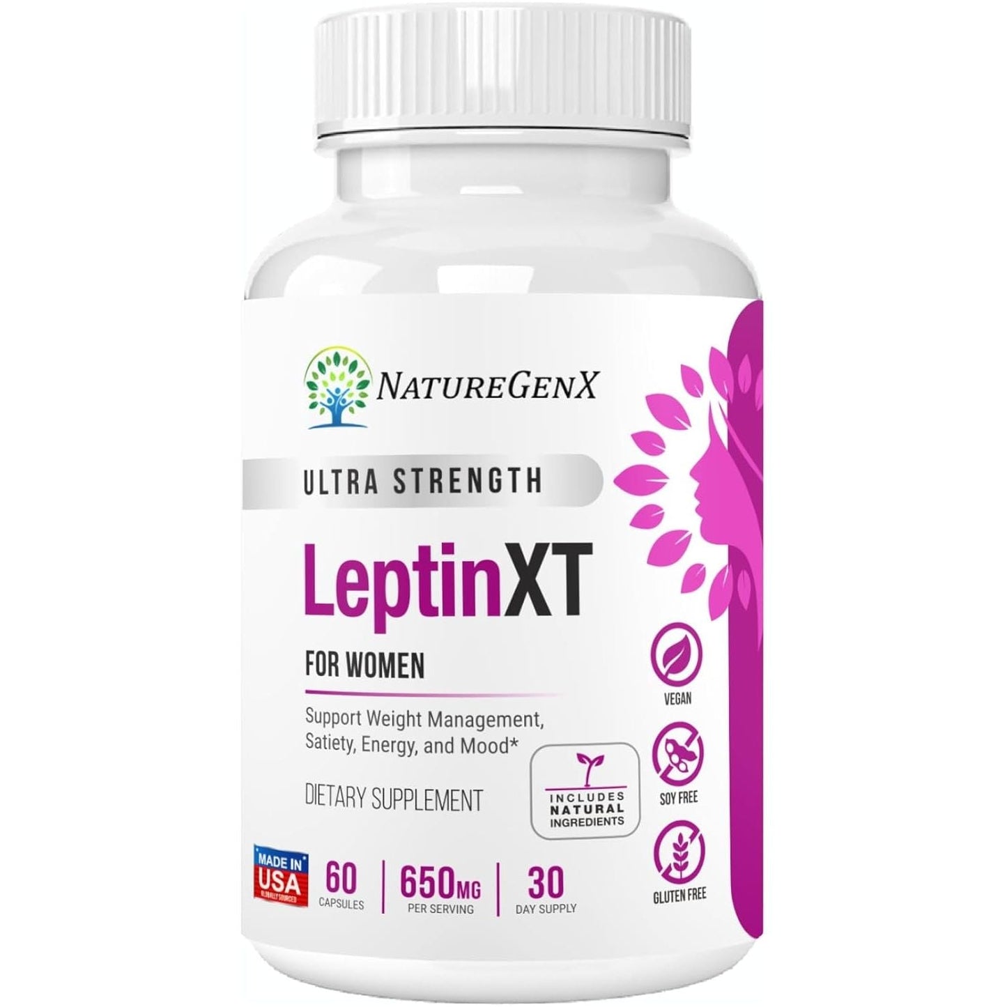 Leptinxt - Leptin Supplements for Weight Loss for Women, Healthy Fat Burner Pills, 60 Ct