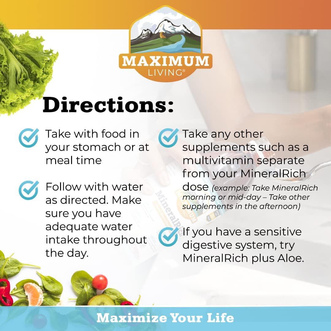 Mineralrich Minerals Supplement with Aloe - Liquid Blend of Vitamins and Trace Minerals - 32 Oz