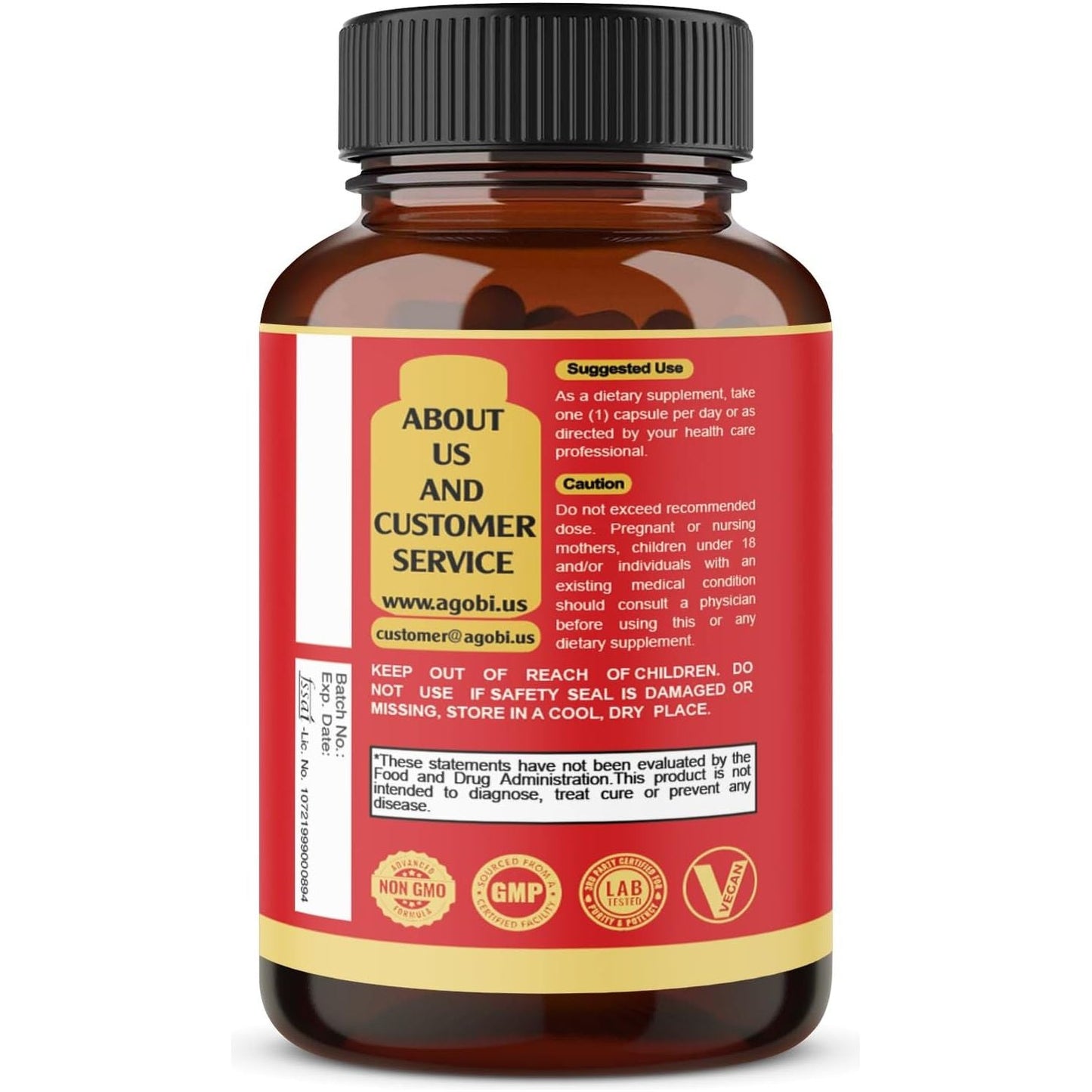 9In1 Brain Support Supplement - Concentrated Ashwagandha Root, Gotu Kola Powder, Bacopa Monnieri Powder and More - 90 Capsules