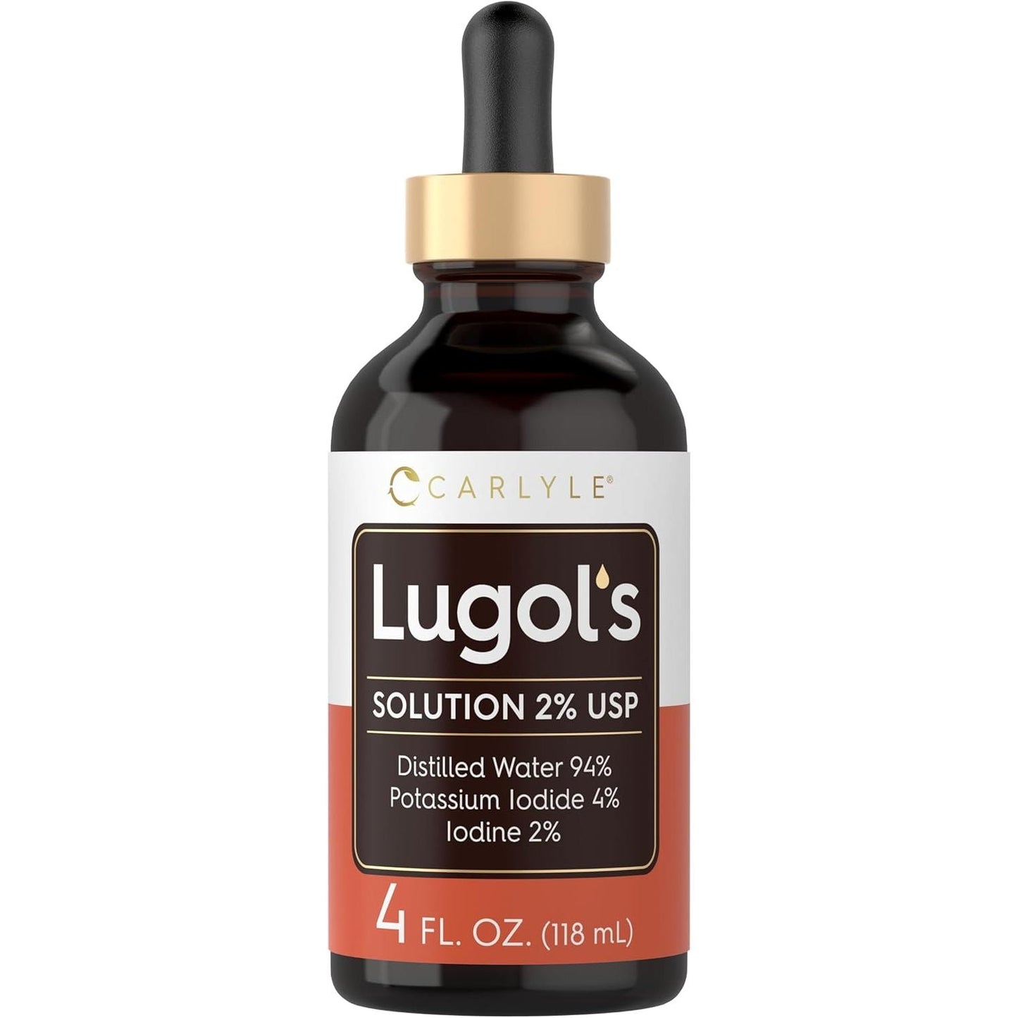 Carlyle Lugols Iodine 2 Percent | Potassium Iodide and Iodine Solution 2% Liquid Drops (4 Fl Oz)