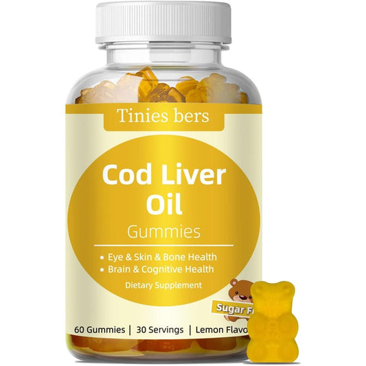Cod Liver Oil Gummies 1000Mg, Sugar Free for Adults & Kids, Omega-3S & Vitamin A&D 60 Count