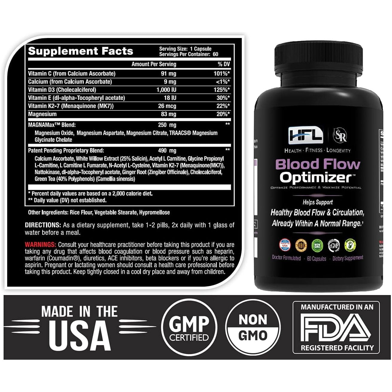 HFL Blood Flow Optimizer™ by Dr. Sam Robbins | Arterial Strength & Vascular Function