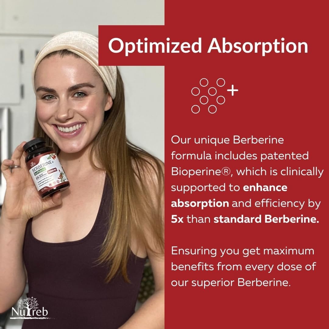 Berberine Supplement 1200Mg - Healthy Weight Management, Immune Support - 60 Vegan Capsules