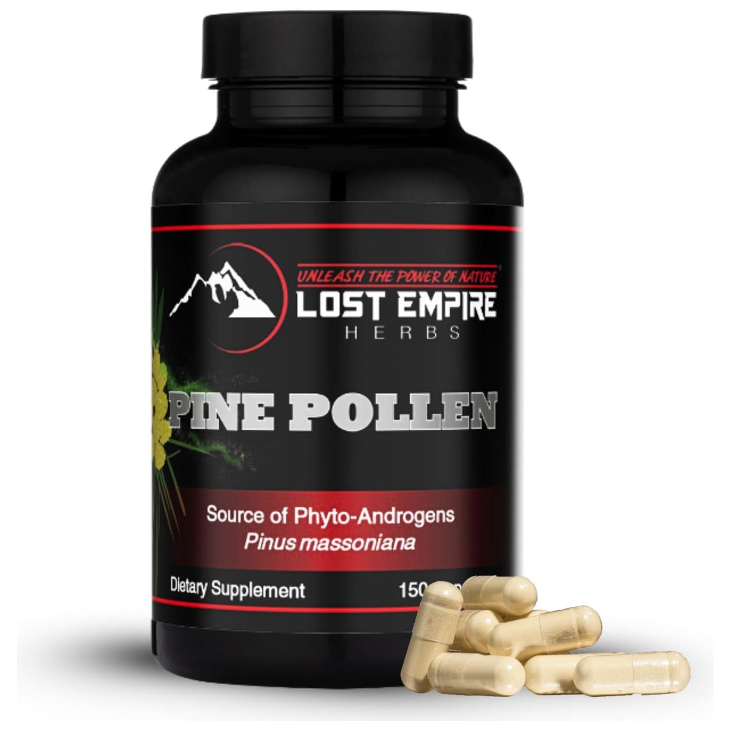 Pine Pollen Capsules -  Men and Women Energy, Vitality and Immunity (150 Capsules)