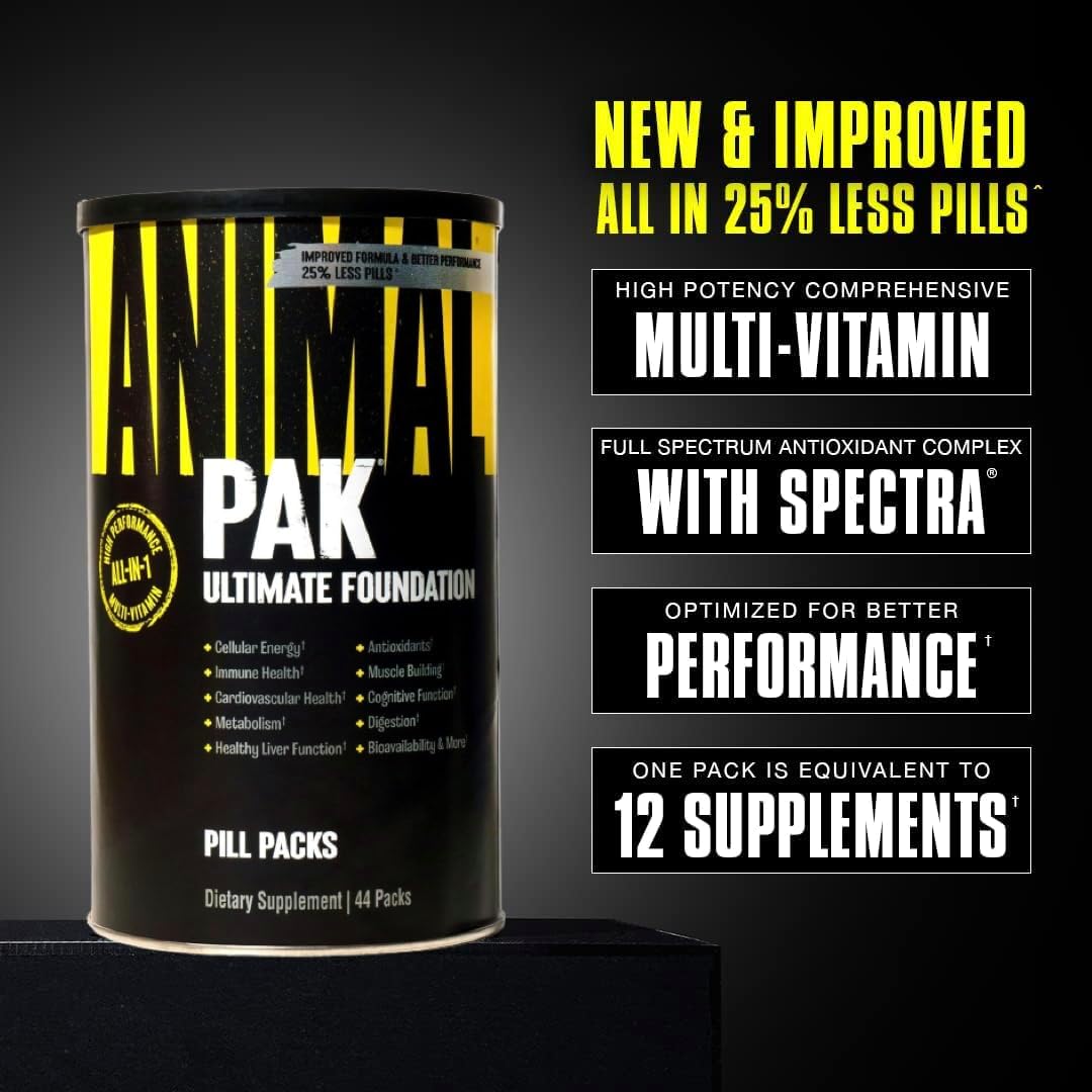 Animal Pak - Convenient Multivitamin for Daily All-In-One Vitamin & Supplement Pack 44 Count