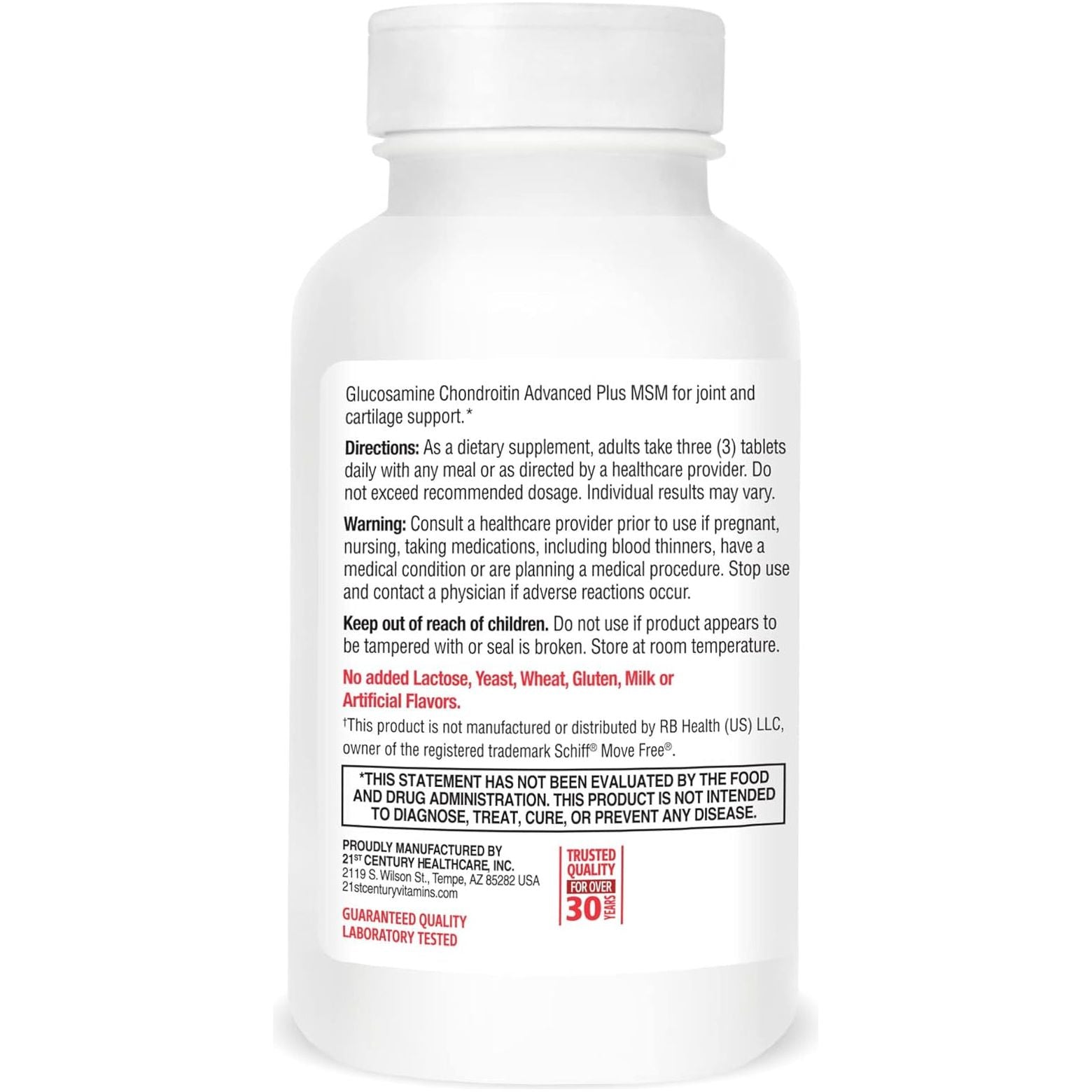21St Century Healthcare Glucosamine Chondroitin Advanced 120 Tabs