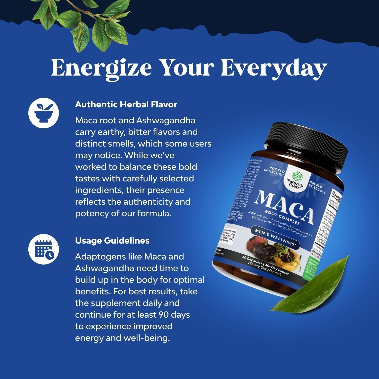 Potent Black Maca Root Capsules for Men to Support General Health (30 Servings)