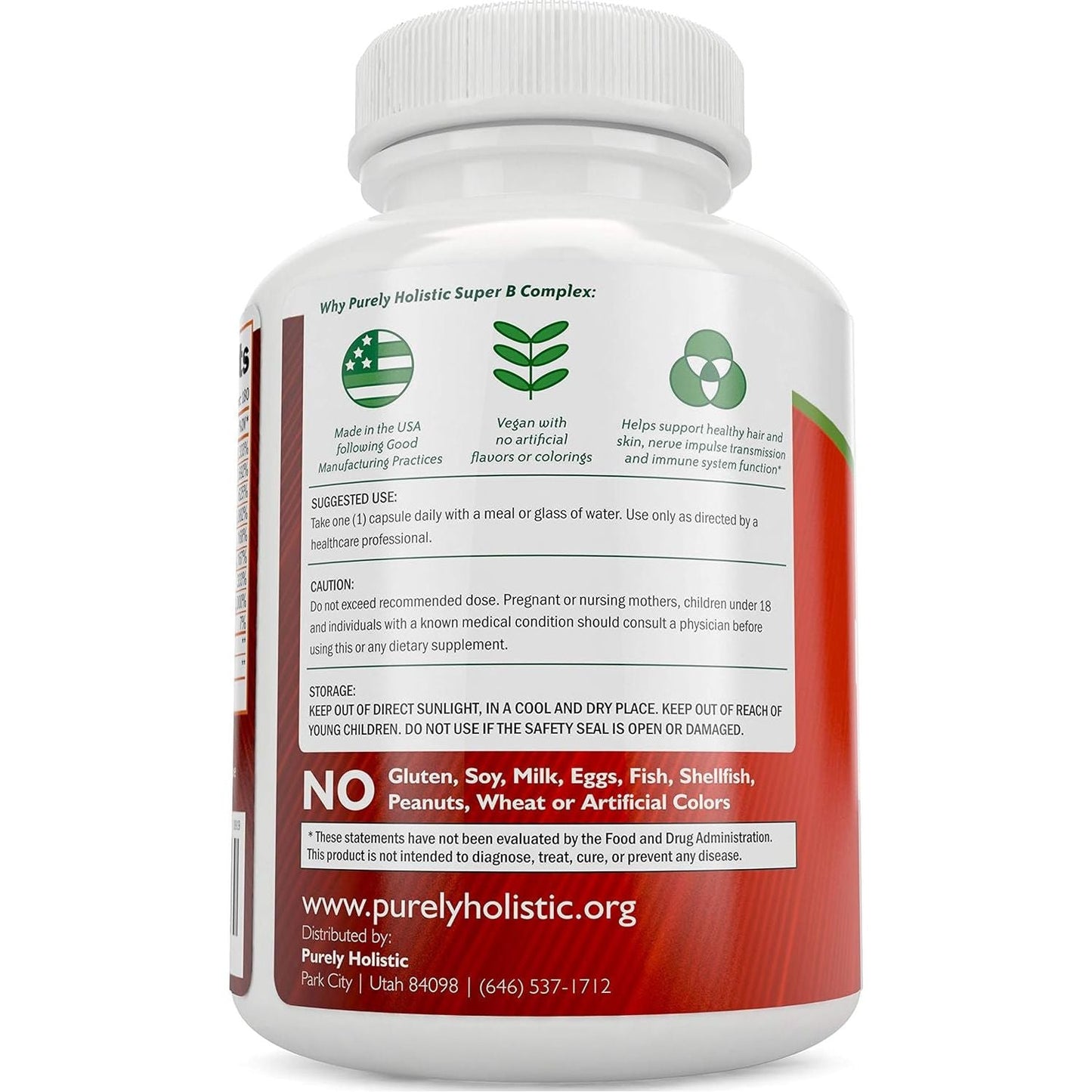 Vitamin B Complex - 8 Super B Complex Vitamins 180 Capsules - Made in the USA