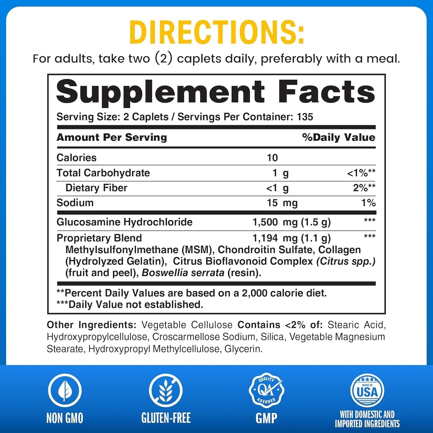 Vitamin World Triple Strength Joint Mover, Glucosamine Chondroitin with MSM Joint Support Supplement, 270 Caplets