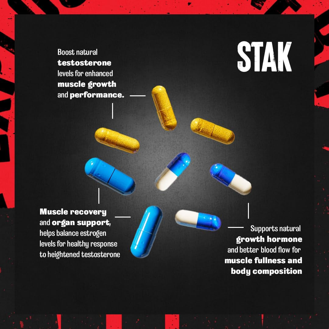 Animal Stak – Complete Natural Hormone Booster Supplement with Tribulus 1 Month Cycle