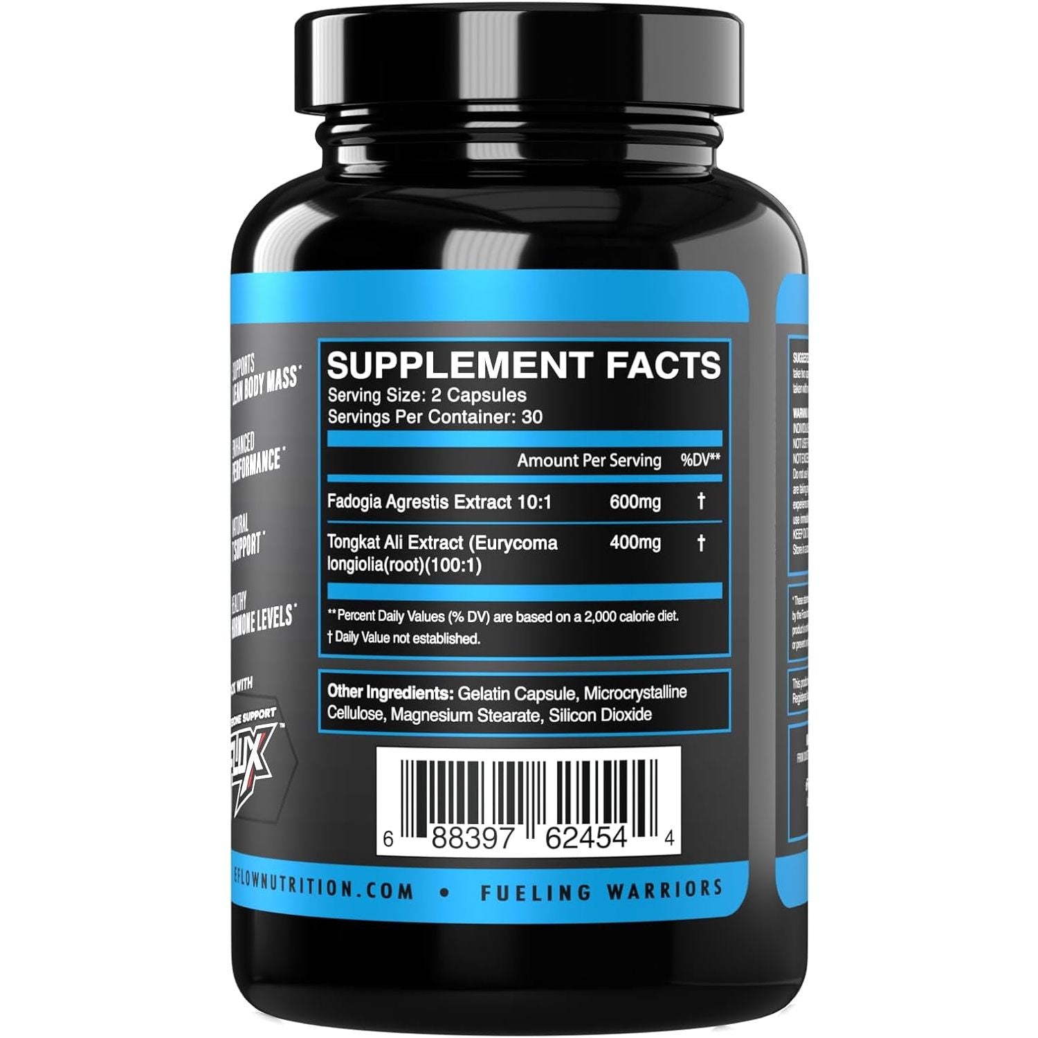 Eflow Nutrition Fadogia Agrestis + Tongkat Ali - Natural Performance Supplement for Health and Wellness (60 Capsules)