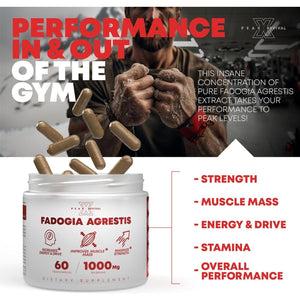 Fadogia Agrestis 1000Mg per Serving Supplement to Increase Energy, Athletic Performance & Muscle Mass (60 Capsules)
