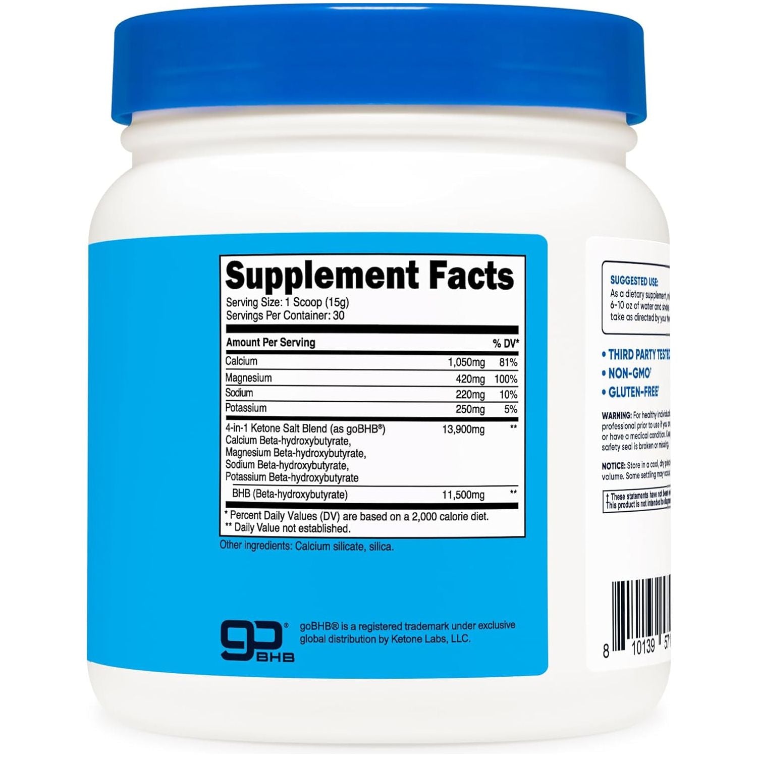 Nutricost Keto BHB Exogenous Ketones 4-In-1 (30 Servings) 12G Beta-Hydroxybutyrate (BHB) per Serving, (Unflavored) - Ketone Salts