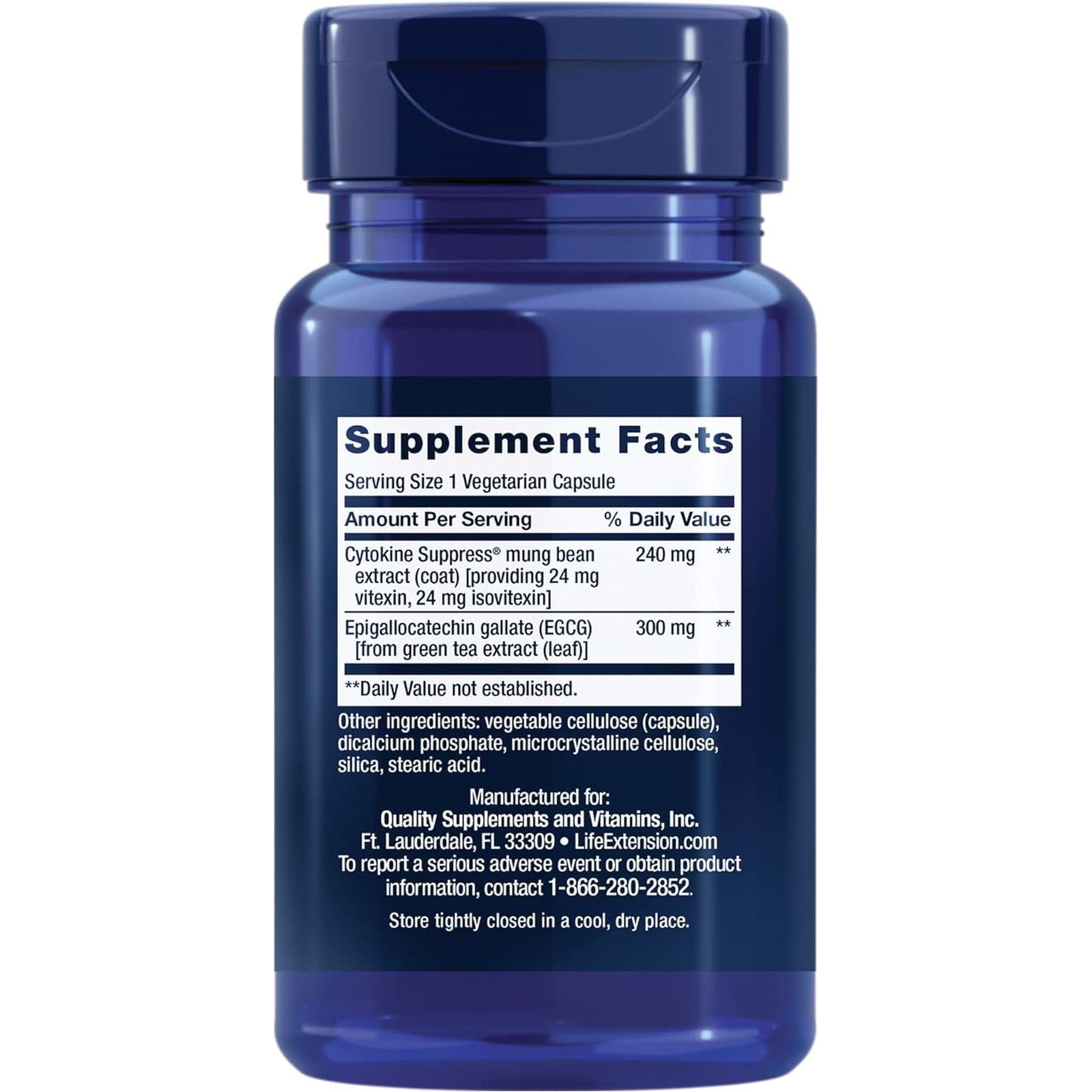 Life Extension Cytokine Suppress with EGCG - Inflammation Management Supplement for Immune System Response - 30 Vegetarian Capsules