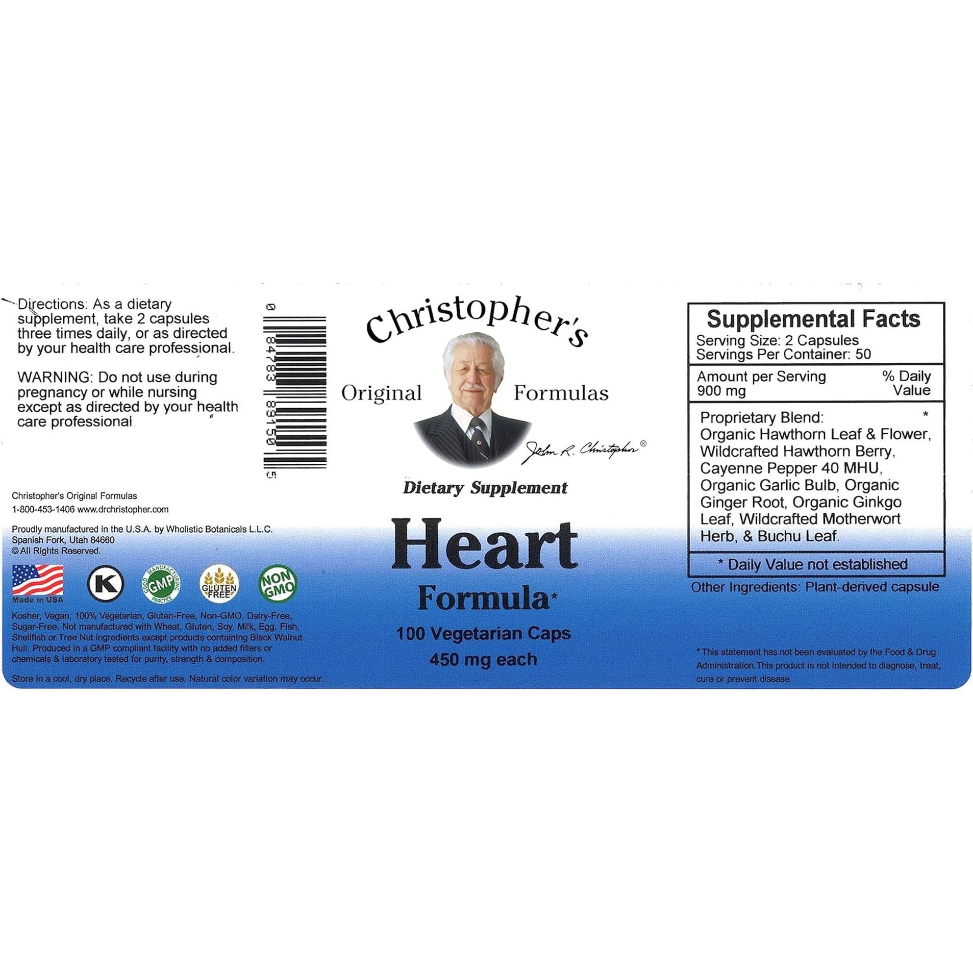 Dr. Christopher'S Original Formulas Heart Formula Caps 100 Count
