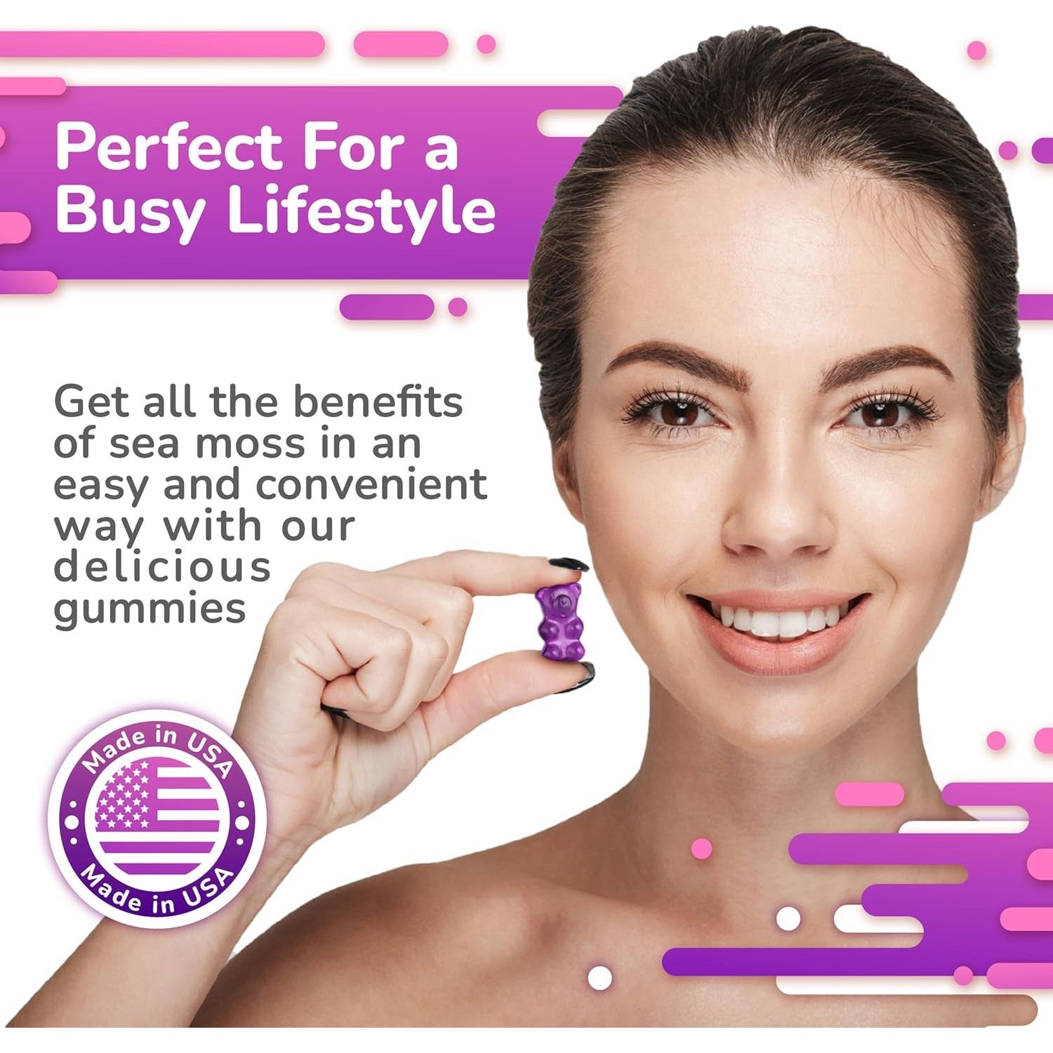 Sea Moss Elderberry Gummies with Magnesium, Burdock Root and Bladderwrack – Daily Nutritional Support for Kids and Adults | 60Pcs