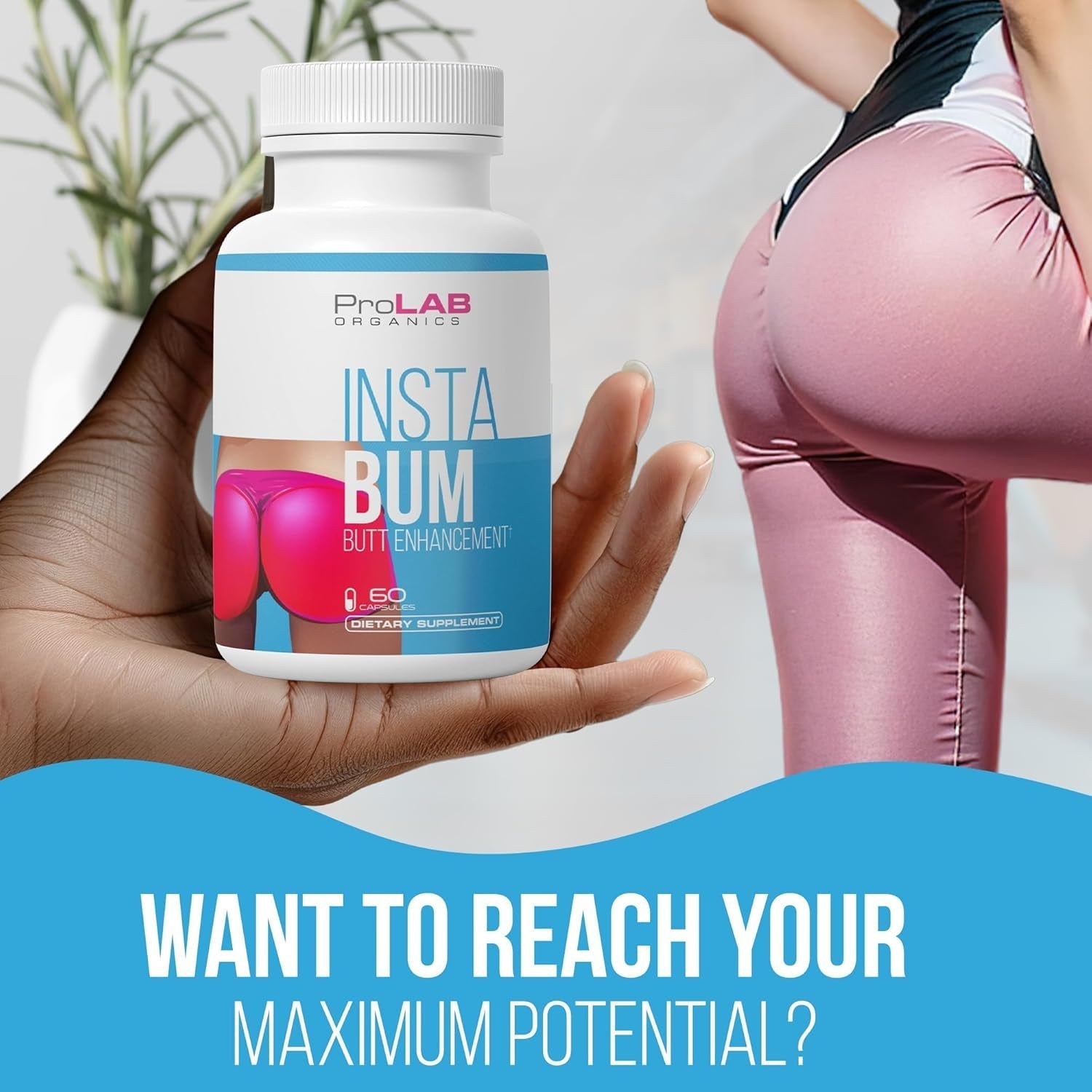 Instabum Bum Enhancement Pills – Lift, Shape, and Fill Glutes – Fast Growth for Bigger Butt and HIPS