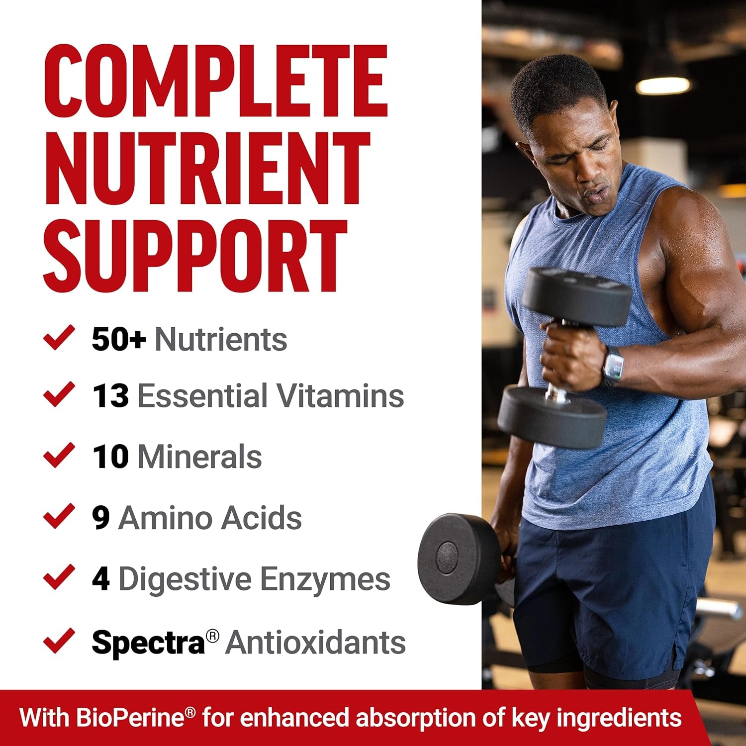 FORCE FACTOR Test X180 Multivitamin, Testosterone Booster Supplement, Support Muscle, Strength, Performance & Vitality 120 Tablets