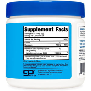 Nutricost Magnesium BHB Salts (250 Grams, Unflavored) - 6.5G Beta-Hydroxybutyrate per Serving