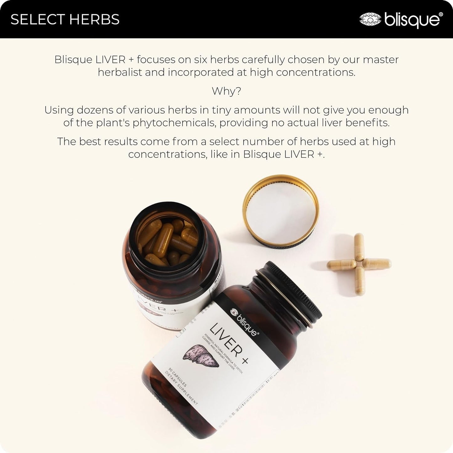 Blisque – Liver Complex Supplement to Detox, Cleanse, and Repair the Liver 90 Capsule Pills