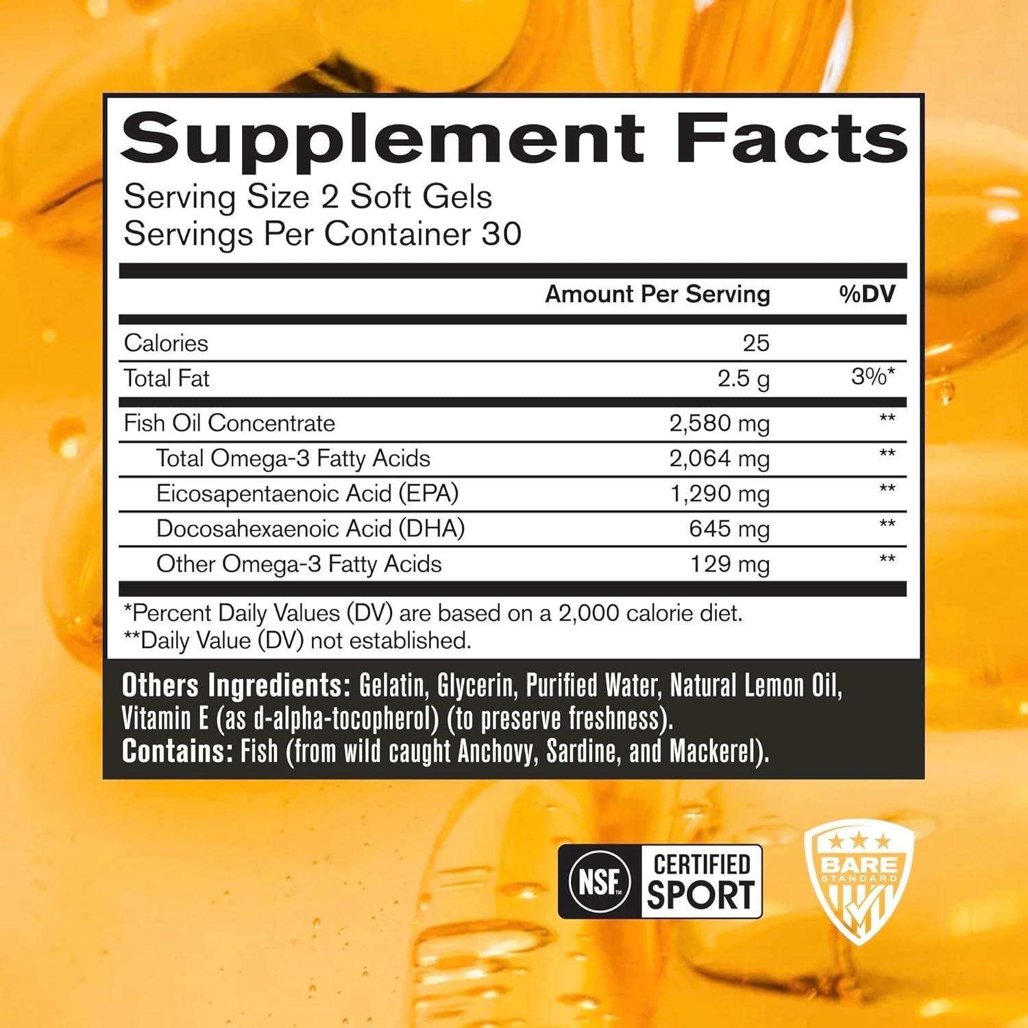 BPN Strong Omega Fish Oil Soft Gel, 1290Mg per Capsule 30 Servings