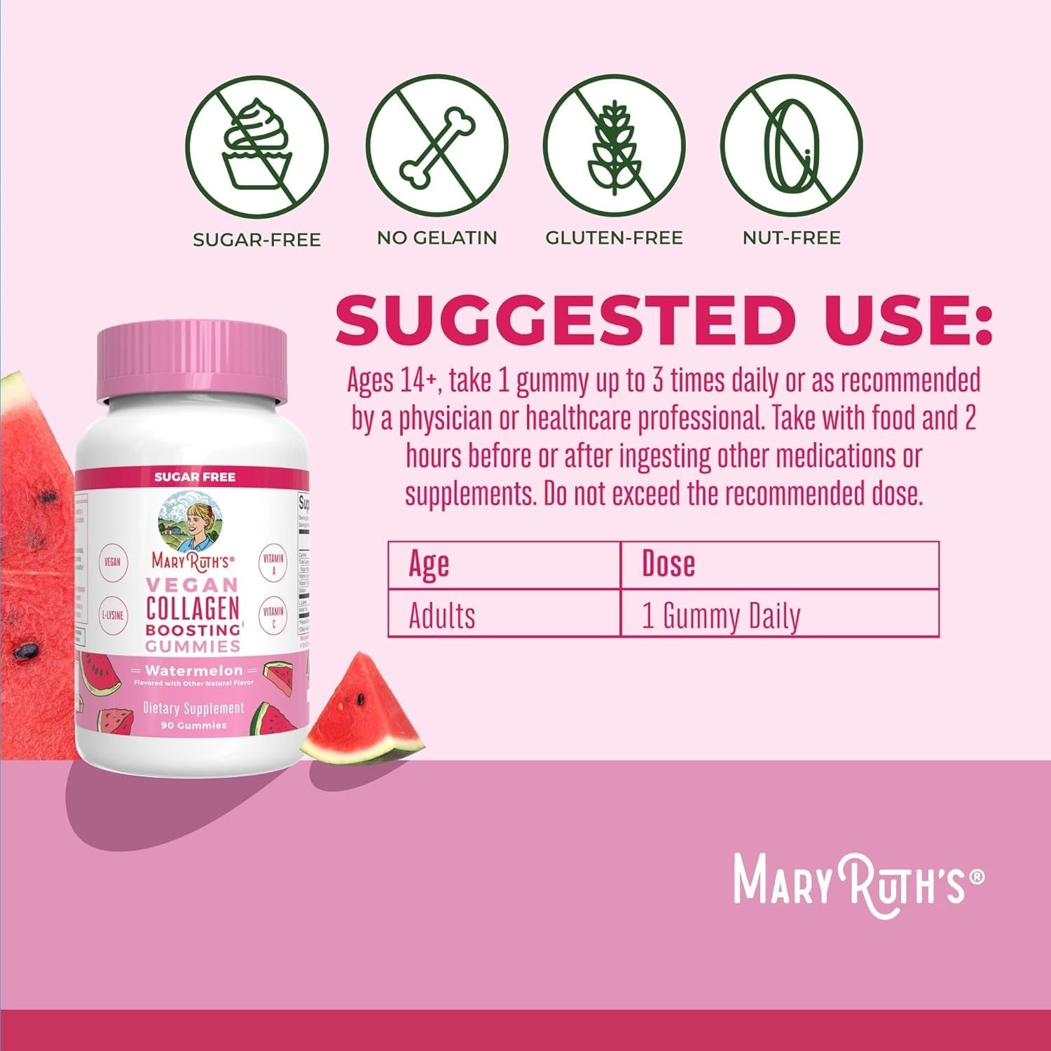 Maryruth Organics Vegan Collagen for Women & Men, Collagen Boosting Gummies, 90 Servings