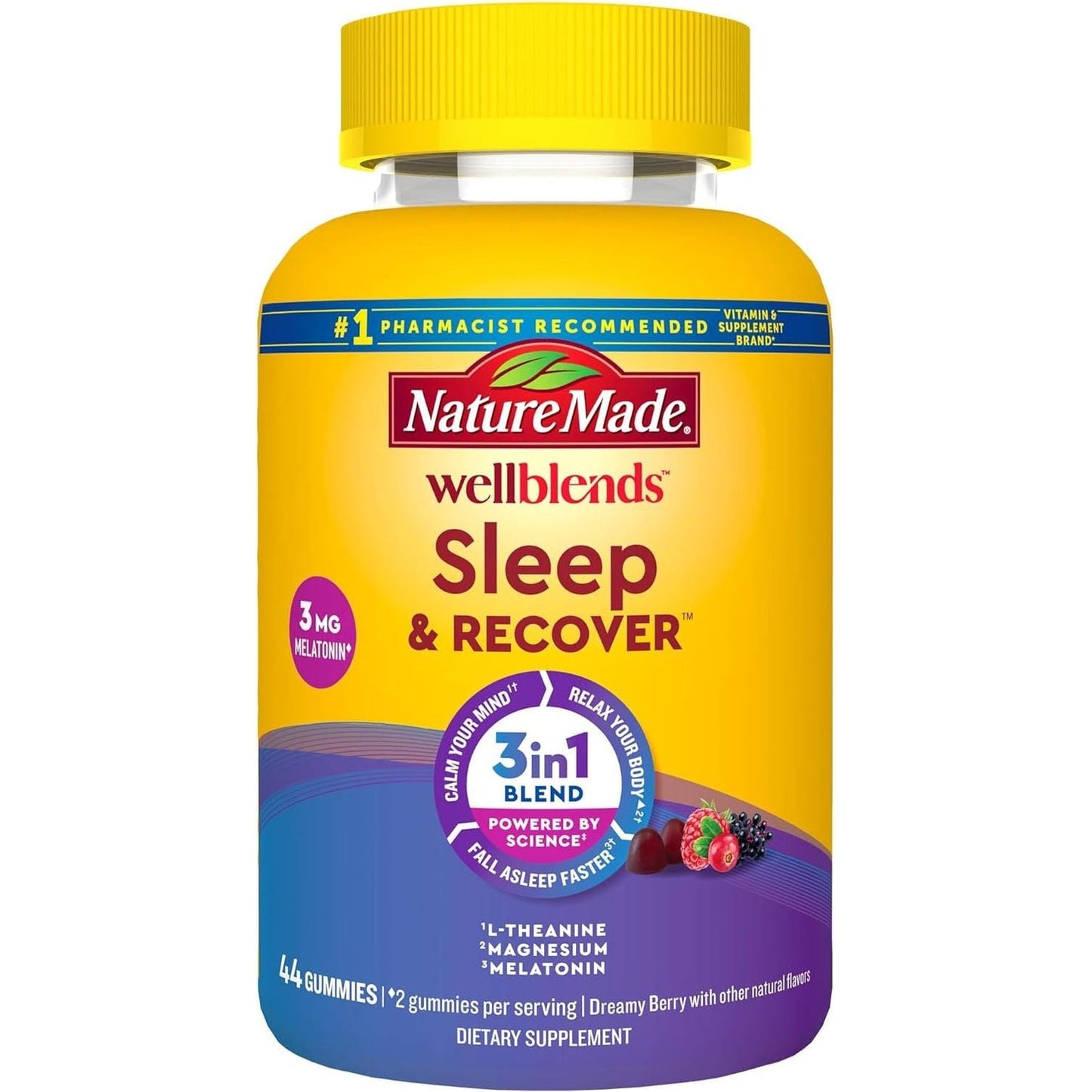Nature Made Wellblends Sleep and Recover Aid with Melatonin 3Mg 44 Gummies