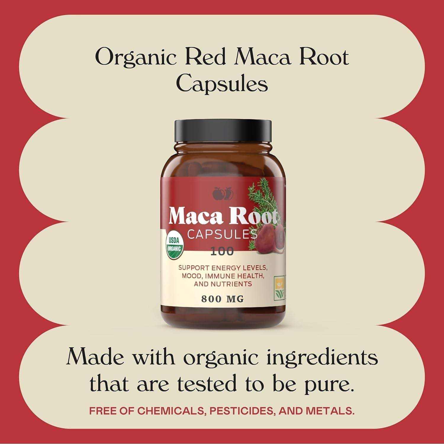 Complete Natural Products Pure Maca Root Powder Capsules - 100 Capsules
