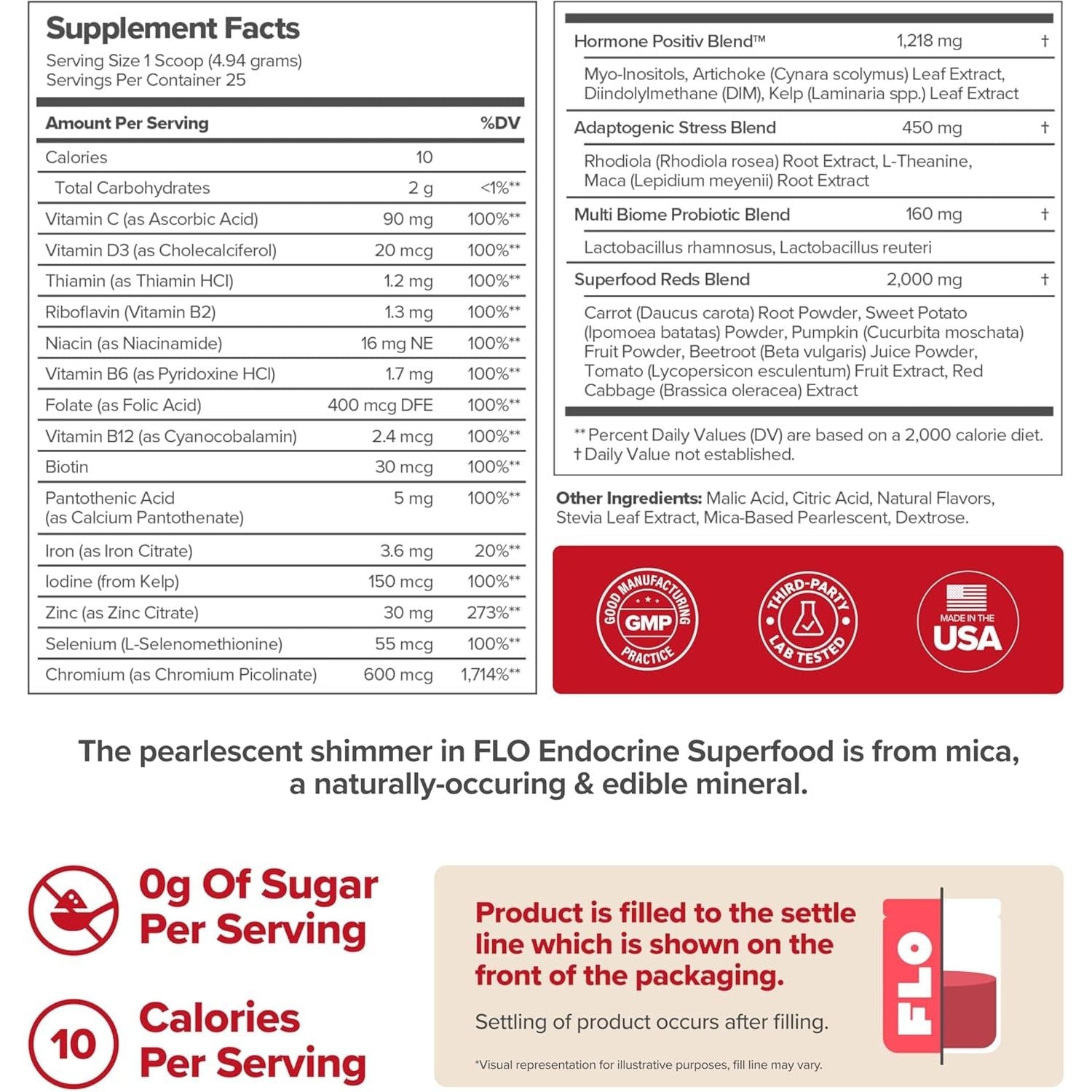 FLO Women’S Endocrine Superfood Powder – Supports Healthy Cortisol Levels, Hormonal Balance –  25 Servings