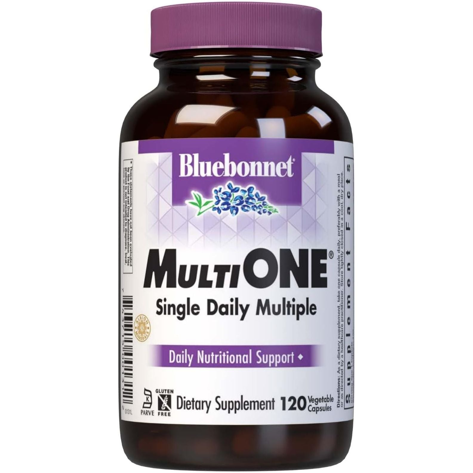 Bluebonnet Nutrition Multi One (With Iron), Complete Full Spectrum Multiple Vitamin Supplement 120 Count