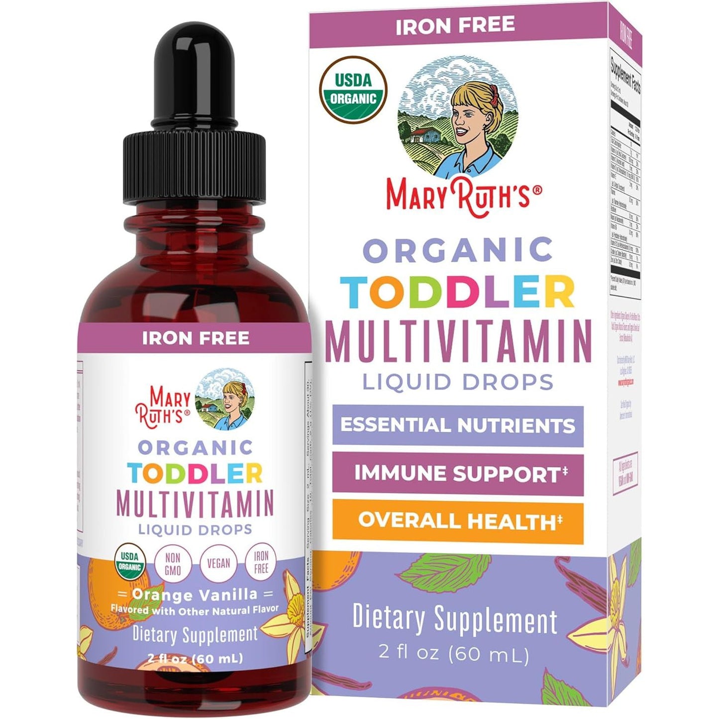 Maryruth Organics Kids Multivitamin for Toddlers for Kids Ages 1-3 | Toddler Immune Support & Overall Wellness | 2 Fl Oz