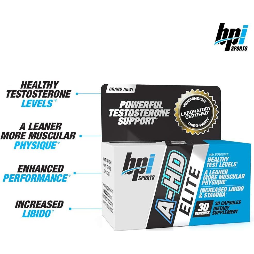 BPI Sports A-HD Elite – Men’S Powerful Testosterone Booster – Natural Stamina, Strength, Sexual Support 30 Servings