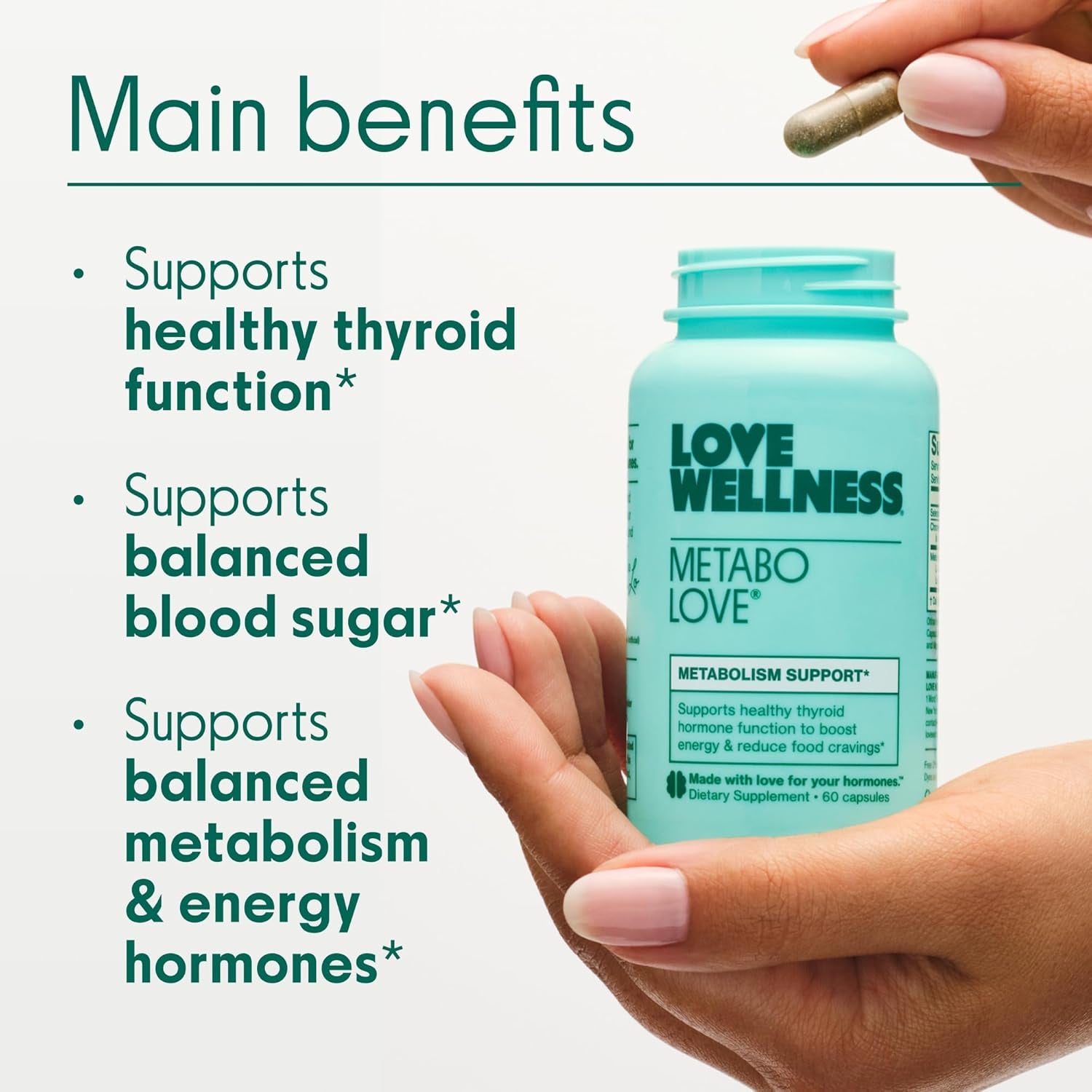 Love Wellness Metabolove | Metabolism Booster for Women Supplement - Combat Cravings 60 Count
