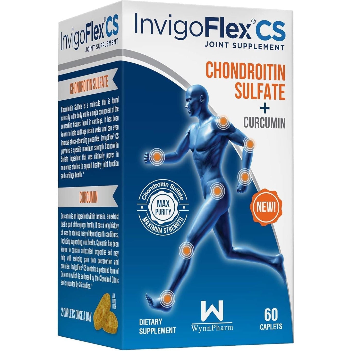 Invigoflex® CS - Chondroitin Sulfate with Turmeric Curcumin Non GMO for Knee, Hand, Back & Hip Premium Joint Supplement