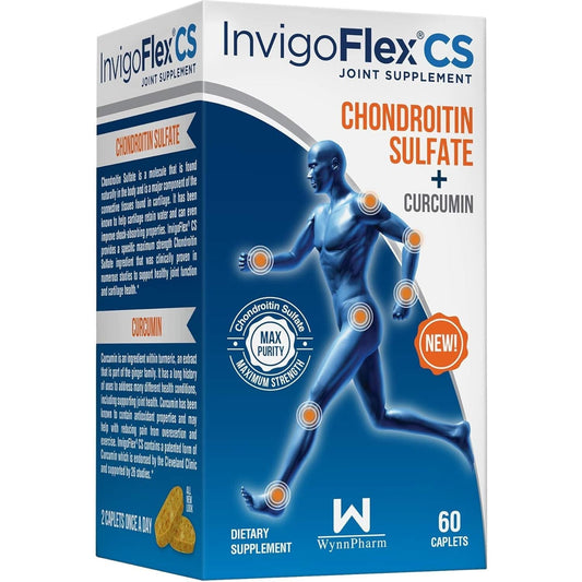 Invigoflex® CS - Chondroitin Sulfate with Turmeric Curcumin Non GMO for Knee, Hand, Back & Hip Premium Joint Supplement