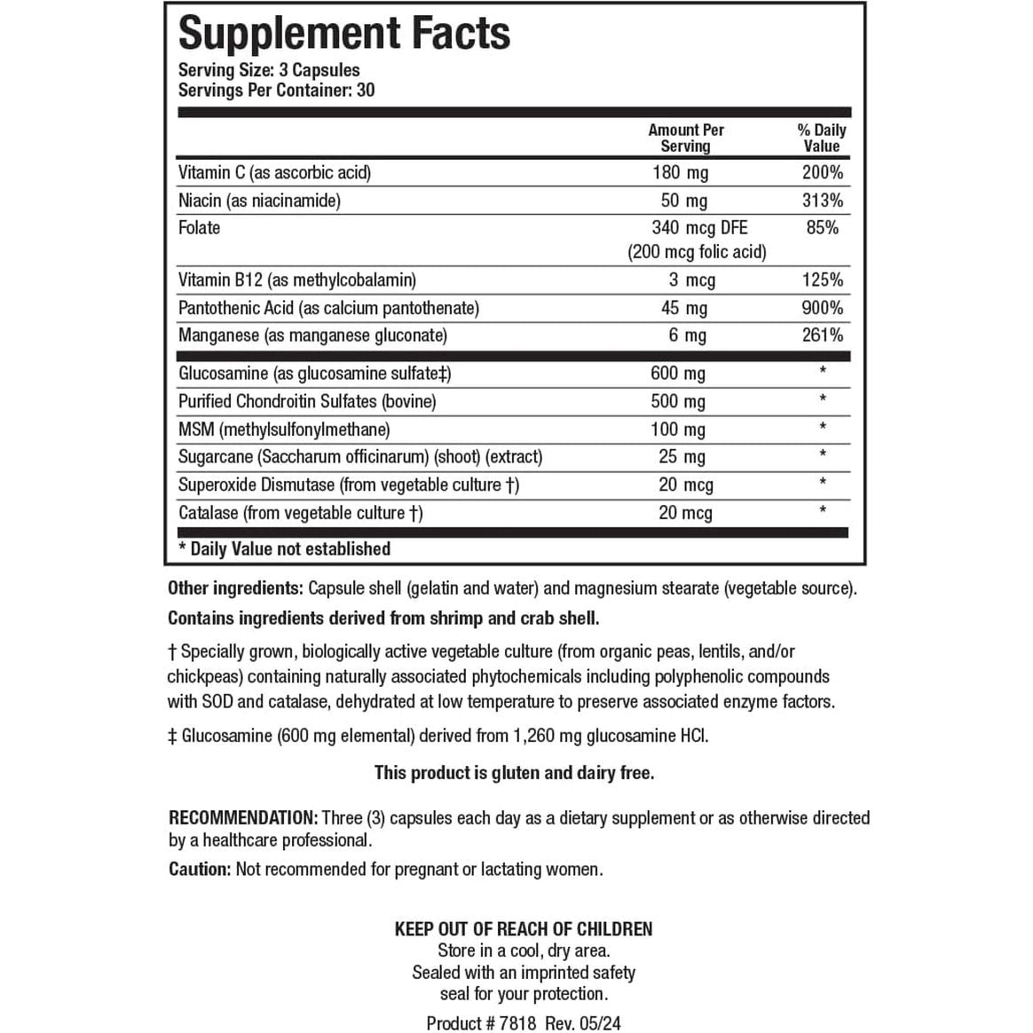 Biotics Research Chondrosamine S Comprehensive Joint and Connective Tissue Support 90 Caps