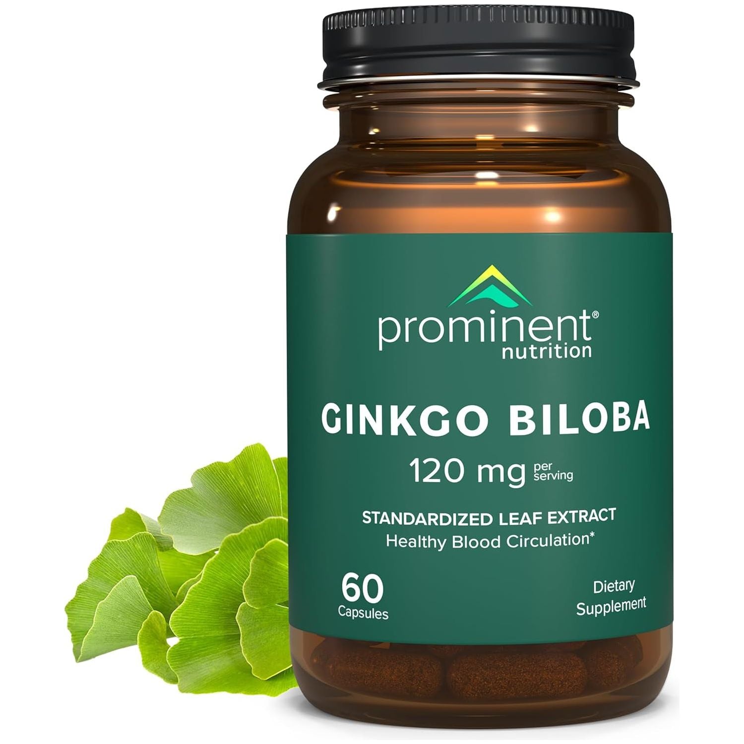 Prominent Nutrition Ginkgo Biloba 120Mg to Help Support Memory & Focus 60 Day Supply