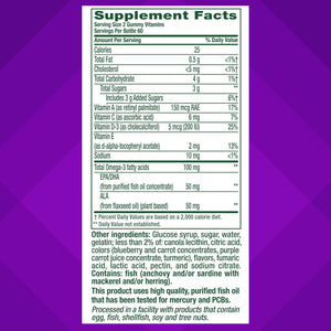 Vitafusion Omega-3 Gummy Vitamins, Berry Lemonade Flavored, Heart Health Vitamins 120 Count